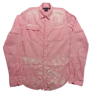 Ralph Lauren Top 8 Damen Hemd Distressed Knopfleiste Langarm Rosa Leinen - Bild 1 von 6