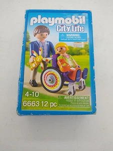 Playmobil 6663 Dad Parent with Kid in Wheelchair Injury Hospital Figures  - Picture 1 of 4