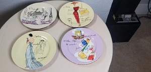 Set Of 4 Rosanna 8" Dessert Plates I Enjoy Being A Girl! in Original Box - Picture 1 of 10