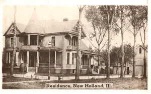 IL   NEW HOLLAND ILL     RESIDENCE  house home  Real Photo  1915   Postcard RPPC - Picture 1 of 2