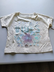 **NWT**Carter's Little Girls Shirt Size 4 Short Sleeve IVORY vinyl Shiny Keyhole - Picture 1 of 7