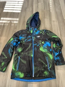 Helly Hansen Jacket Mens Large Full Zip Logo Primaloft Insulated Outdoor Black - Picture 1 of 8