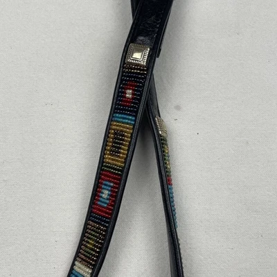 Cinturón ajustado vintage Brighton Southwest de cuero negro con cuentas para mujer 34/grande Foto 1 de 3