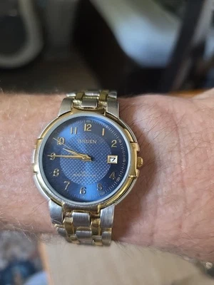 Gruen Mens Automatic Watch, Japan Movement Gold /brushed Silver, Blue Dial - Image 1 of 4