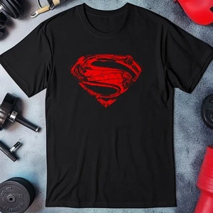 Superman Hope Chest T-Shirt - Gym & Fitness Premium Midweight Tee - Picture 1 of 5