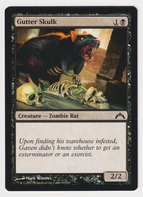 Crimped Gutter Skulk NM Gatecrash MTG Magic Factory Error Misprint Zombie Rat! - Image 1 of 2