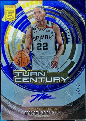 2023-24 Panini Donruss Elite Turn of the Century Blue Auto Malaki Branham 12/25 - Image 1 of 2