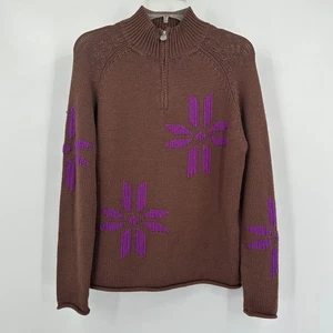 Neve Designs Womens Wool Apres Ski Sweater Size L Vintage Snowflake Winter Lodge - Picture 1 of 7