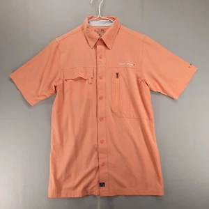 Salt Life Shirt Mens S Orange SLX UVapor Fishing Short Sleeve Vented Pockets - Picture 1 of 10