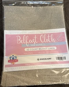 Zweigart Precut Belfast 32 count Silver Raw 3609/17 20’x26” - Picture 1 of 5
