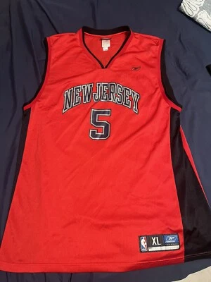 Camiseta deportiva vintage Jason Kidd #5 New Jersey Nets NBA Reebok para hombre 2XL roja 2002 Foto 1 de 4