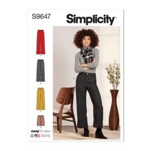 Simplicity Sewing Pattern 9647 Misses 6-14 Easy Wide Leg Pants & Shorts - Picture 1 of 9