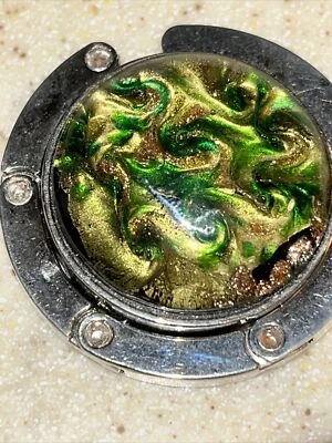 Cartera magnética bolso mesa gancho soporte remolino verde Foto 1 de 2