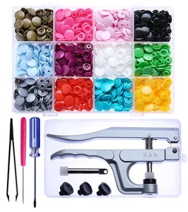 Druckknöpfe Starter Verschluss Set -360 Stück KAMsnaps Größe 20 + Druckknopfzange zum Basteln - Bild 1 von 7