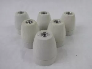 schöne Porzellan Lampenfassung E 27 mit Gewinde M10 x 1 mm - Bild 1 von 3