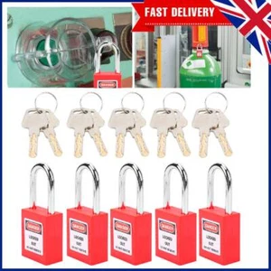 5 Sets Padlock Insulation Lockout Tag Out Safety Lock Isolation Lock Red 38mm UK - Picture 1 of 16