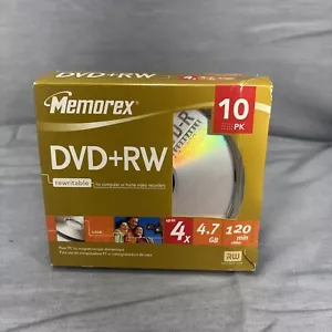 Memorex DVD-RW 10 Pack New Jeweled Case (4X 4.7GB 120 Min. ) Rewritable NEW - Picture 1 of 5