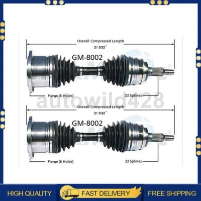 TrakMotive 2X Front CV Axle Joint Shaft For 1988-2000 Chevrolet K2500 - Image 1 of 2