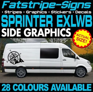 para adaptarse a MERCEDES SPRINTER EXLWB PEGATINAS GRÁFICAS BRÚJULA CÁMPER FURGONETA AUTOCARAVANA - Imagen 1 de 2