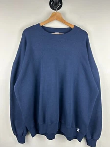 Vintage 90s Russell Athletic Blank Navy Crewneck Size XXXL - Bild 1 von 6