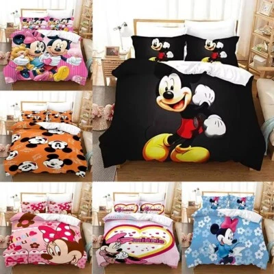 Mickey Minnie Mouse Bedding Set | Kids & Adult Duvet Cover Pillowcase Comforter - Image 1 of 4