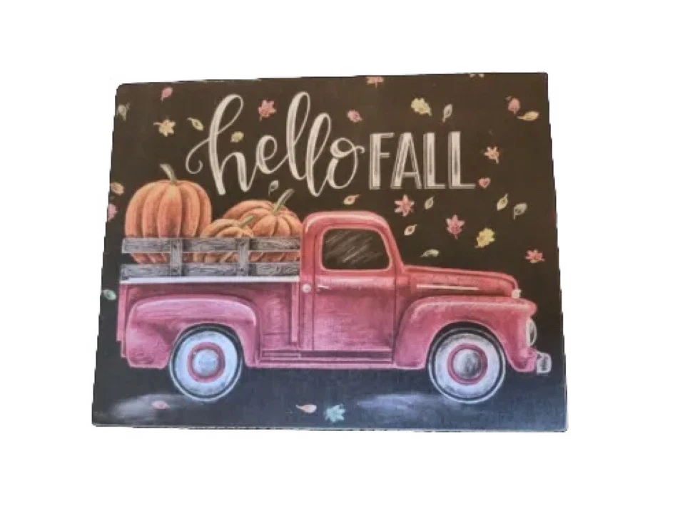 Hello Fall Chalkboard Style Sign | Rustic Autumn Decor | Farmhouse Fall Wood - Image 1 of 1