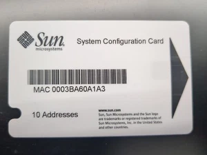 3705155-02   SUN SYSTEM CONFIGURATION CARD - Picture 1 of 2