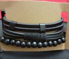 3 Pcs Leather Bracelet  Stack/ Wear Separte Dark Brown Tie Closure Adult Unisex