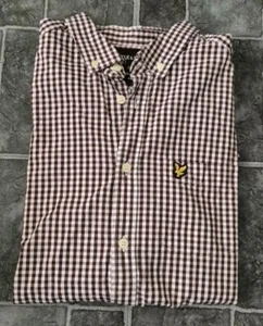 Lyle & Scott Shirt Mens Size Medium Red & White Checked Cotton Shirt - Picture 1 of 6