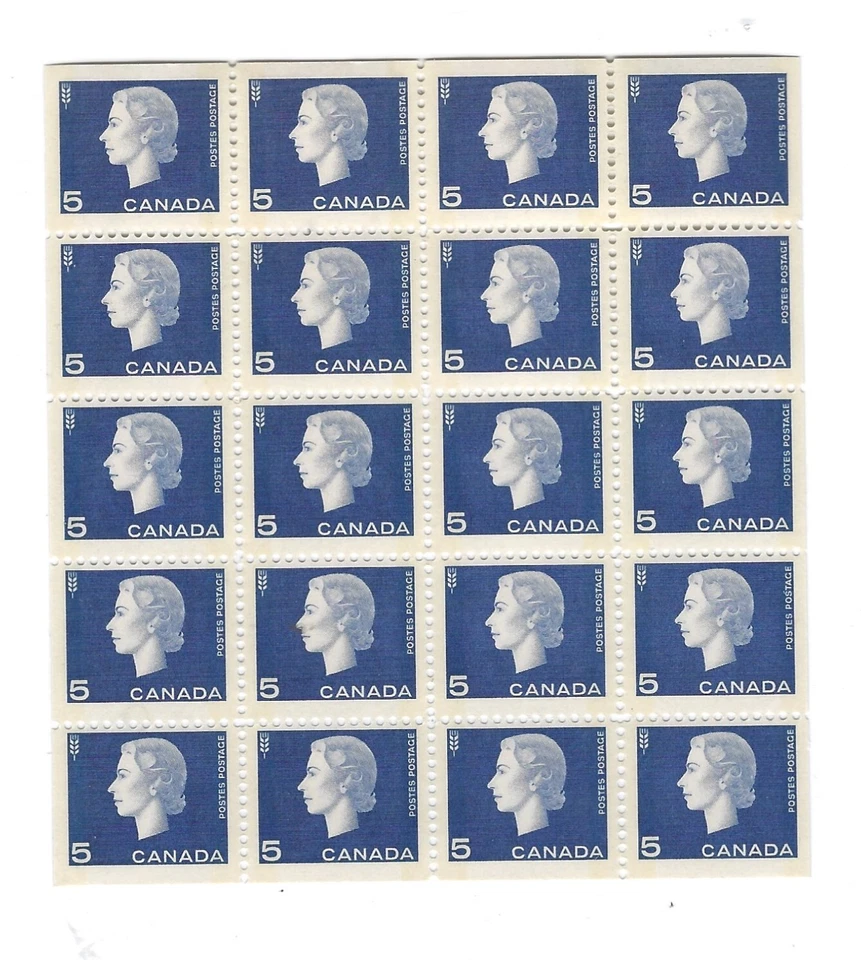 Canada 1962 Cameo 5c #405b pane of 20 MNH $18 - Image 1 of 1