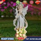 Solar Decorative Prayer Angel Sculpture Luminous Resin Ornaments for Garden Lawn
