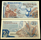 Indonesia 2 1/2 Rupiah 1961 Banknote World Paper Money Unc Currency Bill Note