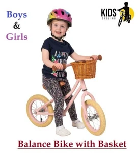 Kinder 12 Zoll Funbee Balance Fahrrad Stahlrahmen mit Korb und Lenkergriffen - Bild 1 von 4