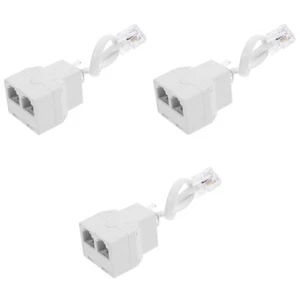  Set of 3 Telefonbuchhändler Büro Splitter Für Telefonkabel Klinkenadapter - Zdjęcie 1 z 12