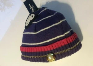 PEPE JEANS BUOY HAT BONNET EN LAINE VIOLET AVEC RAYURES - Picture 1 of 12