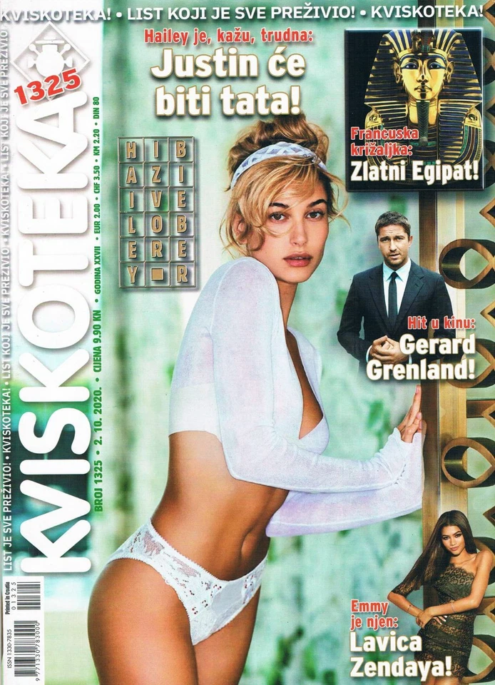 KVISKOTEKA #1325 2020 CROATIAN CROSSWORDS MAGAZINE cover HAILEY BIEBER - Image 1 of 1
