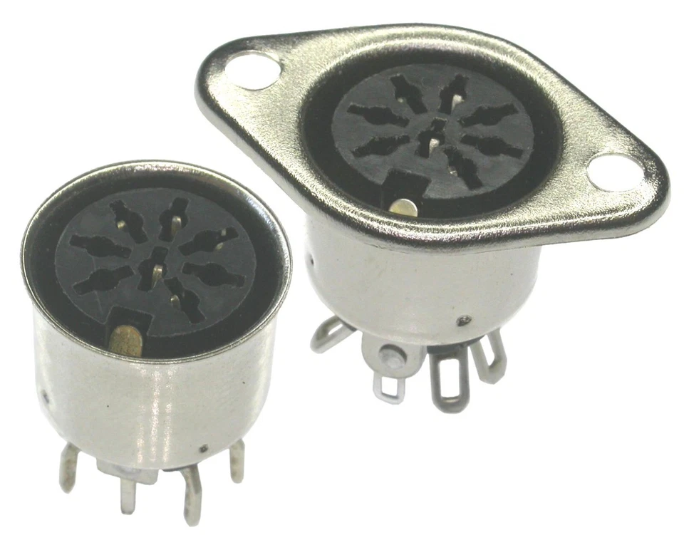 LIH SHENG DIN Diodenbuchse 45° liegend, handlöt oder Leiterplatte, 5 oder 8 Pole