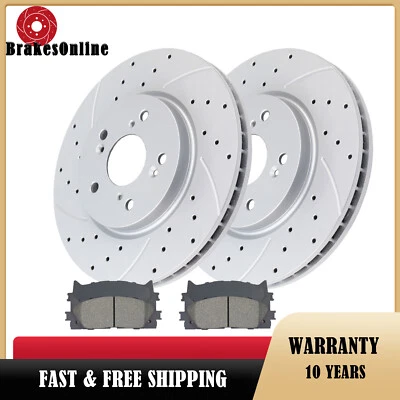 ​Front Brake Rotors Pads for Honda Crosstour 2011-2015 Slotted Drilled Brakes - Imagem 1 de 4
