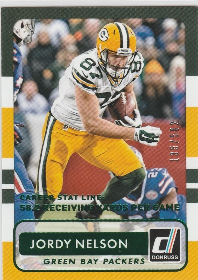 Jordy Nelson 2015 Donruss Career Stat Line Parallel #84 /582 Green Bay Packers  - Image 1 of 1