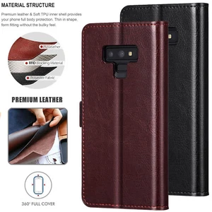 Für Samsung Galaxy Note 9 Handyhülle Magnet Flip Schutzhülle Leder Cover - Bild 1 von 24