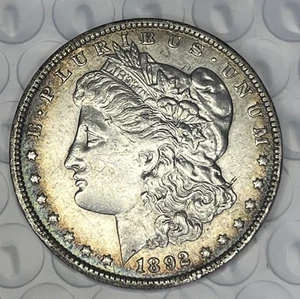 1892-O U.S. Silver Morgan Dollar AU *Semi-Key Date* Subtle Rim Toning - Bild 1 von 2