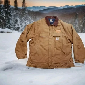 ✅Carhartt Jacket CO3 BRN Size 54 Tall Quilt Lined USA Union Made✅W/Company Logo - Picture 1 of 14
