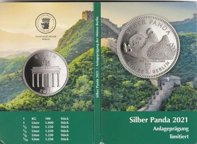 1/2 oz Berlin 2021 Silber Panda 999 Silber Anlageprägung limitiert - (AS9) - Bild 1 von 4