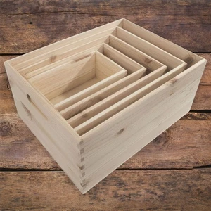 Pine Crate Chest Wooden Storage Box / 5 Sizes / Open Top / For Craft Decoupage - Picture 1 of 57