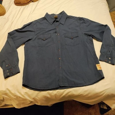 Hombre Tru Religion Snap Down Manga Larga 3XL (Se Ajusta Más Como XL... Azul) Foto 1 de 4