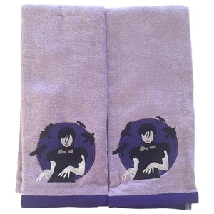 Barbie Halloween Wednesday Purple Hand Towel Set,  2 Velvety Plush Terry Towels - Picture 1 of 3