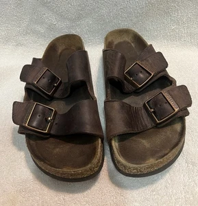 Birkenstock Arizona Classic Women's Slip-On Sandals Brown Leather Sz 38 US 7-7.5 - Picture 1 of 9
