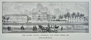 Manchester THE LUNATIC ASYL, INFIRMARY & BATHS Original Victorian Print c1894 - Bild 1 von 2
