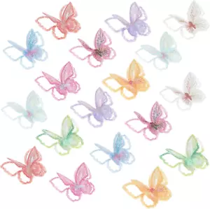 18Pcs Lace Butterfly Patches, Sew Iron on Patch Double Layer Organza Applique Co - Picture 1 of 12