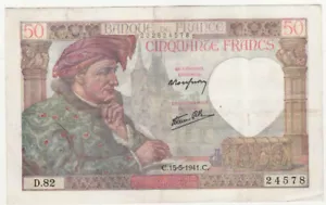 Billet de 50 Francs Jacques Cœur 15-05-1941 Sup ( 041* ) - Imagen 1 de 3
